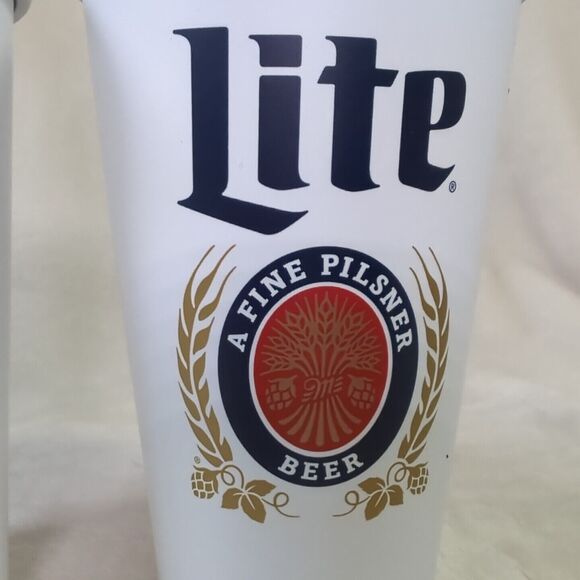 Houston Texans Miller Lite 20oz Beer Cups Set of 2 Aluminum NFL Football NEW - Picture 3 of 8